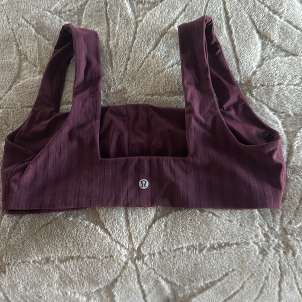 Burgundy Ribbed sports bra - Picture 2 of 4